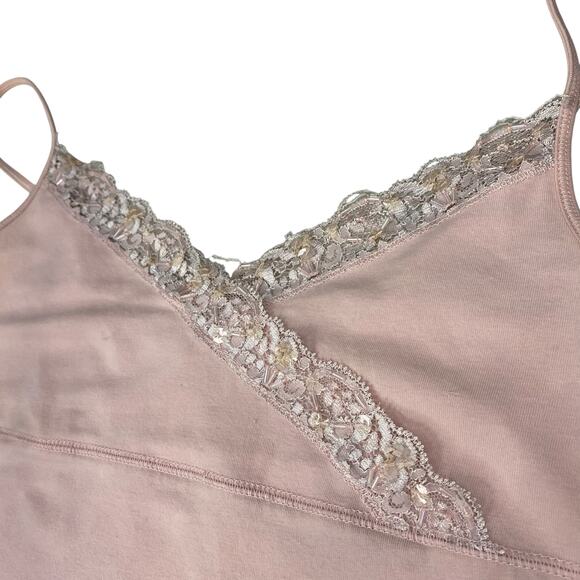 VTG Y2K GAP Coquette Baby Pink Sequin & Lace Cami - Picture 9 of 9